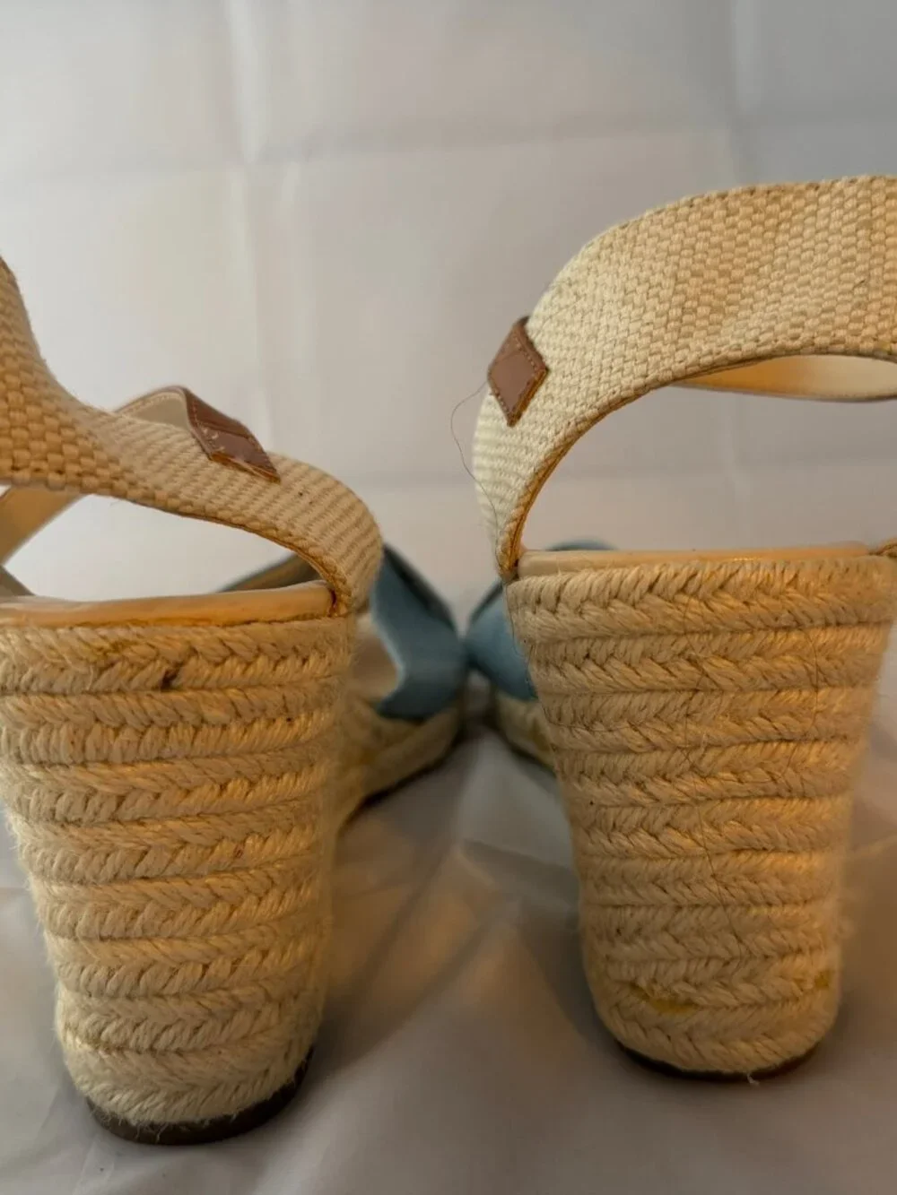 NINE WEST  Joydyn Denim Espadrille Wedge Sandals Women Size 11 M